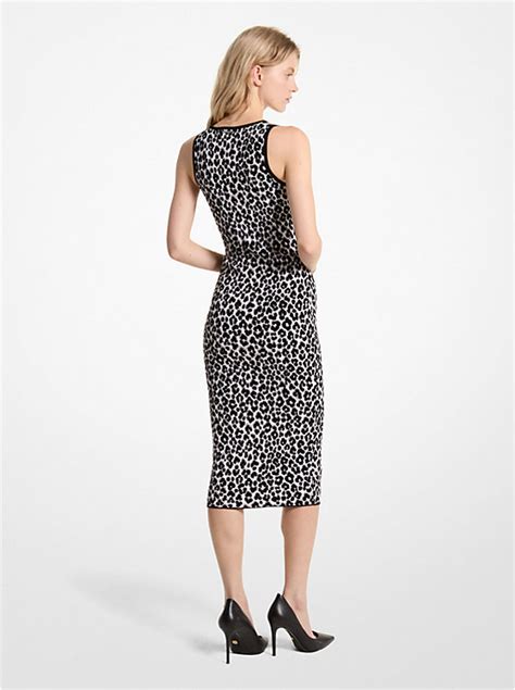 michael kors leopard dress zipper|Leopard Jacquard Knit Dress .